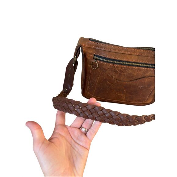 Cuddigan Leather Day Tripper Crossbody Bag Purse Brown - Picture 7 of 16